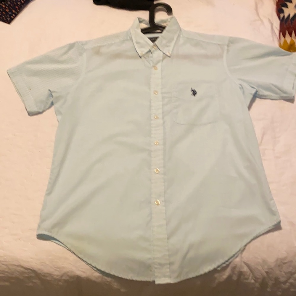 U.S. Polo Baby Blue Striped Button Down